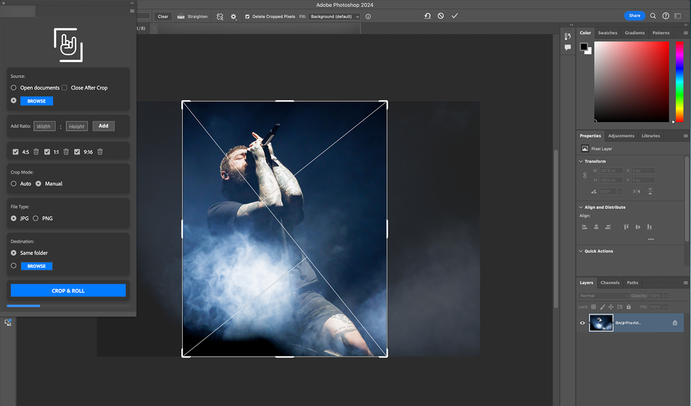 BatchCrop Photoshop plugin